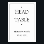 Personalized Black & White Head テーブルナンバー<br><div class="desc">Personalized Minimalist Black & White Head Table Carfd</div>