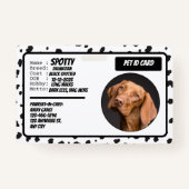Personalized Black White Modern Dog Photo ID Badge バッジ (正面)