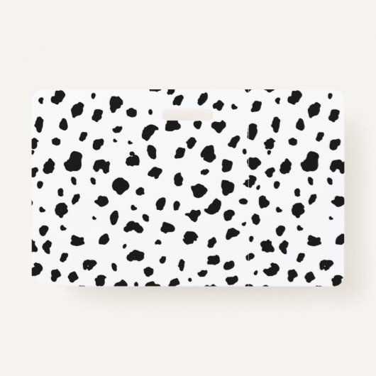 Personalized Black White Modern Dog Photo ID Badge バッジ (裏面)