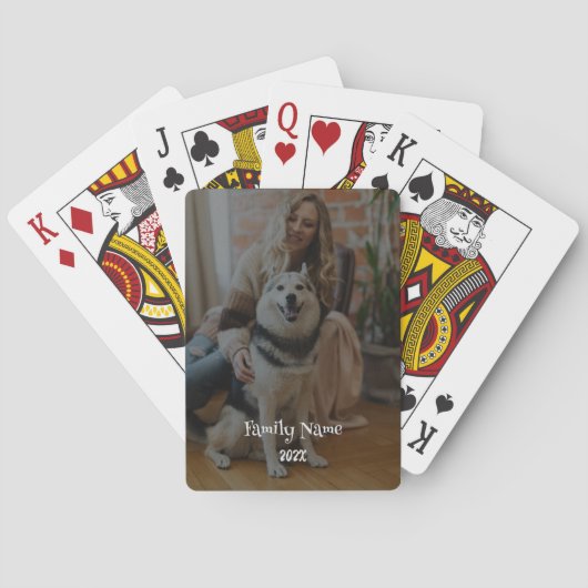 Personalized Black & White Photo Playing Cards トランプ (裏面)