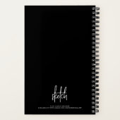 Personalized Black White Script Name Sketchbook ノートブック (裏面)