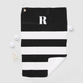 Personalized Black & White Striped   ゴルフタオル (インサイチュ)