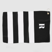 Personalized Black & White Striped   ゴルフタオル (横)