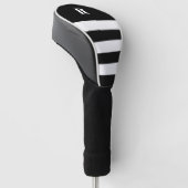 Personalized Black & White Striped ゴルフヘッドカバー (アングル)