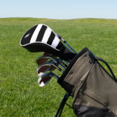 Personalized Black & White Striped ゴルフヘッドカバー (インサイチュ)