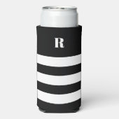 Personalized Black & White Striped   スリム缶クーラー (Seltzer裏面)
