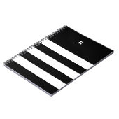 Personalized Black & White Striped   ノートブック (左側)