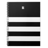 Personalized Black & White Striped   ノートブック (正面)