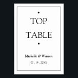 Personalized Black & White TOP テーブルナンバー<br><div class="desc">Personalized Minimalist Black & White TOP Table Card</div>