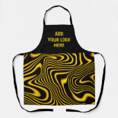 Personalized Black Yellow Gold Swirls Texture エプロン (正面)