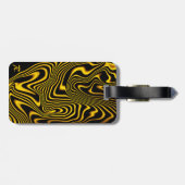 Personalized Black Yellow Gold Swirls Texture ラゲッジタグ (裏面横)