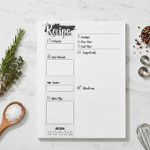 Personalized Blank Basic Recipe Pages ノートパッド