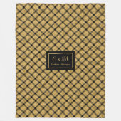 Personalized Blanket Black Gold Modern Wedding Gif フリースブランケット (正面)