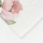 Personalized blanket name, initial and roses フリースブランケット (角)