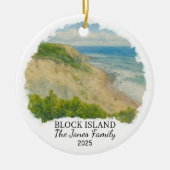 Personalized Block Island Ornament, Rhode Island セラミックオーナメント (正面)