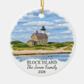 Personalized Block Island Ornament, Rhode Island セラミックオーナメント (正面)