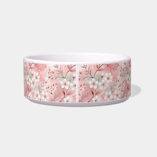 Personalized Bloom Sakura Pink Burgundy ボウル (裏面)