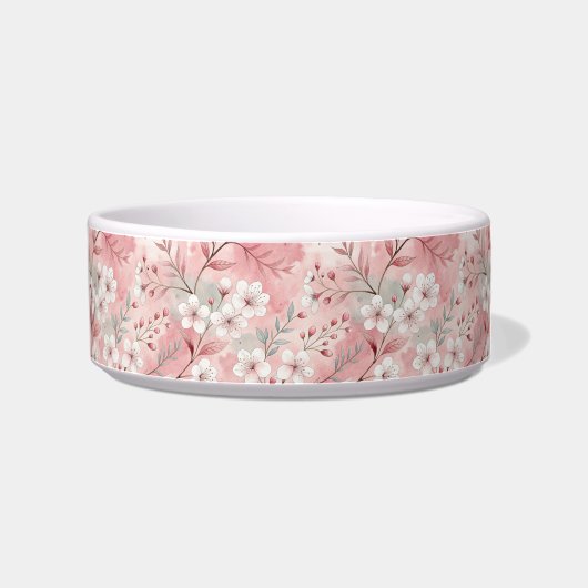 Personalized Bloom Sakura Pink Burgundy ボウル (右)
