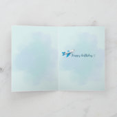 Personalized Blue Airplane Birthday Card カード (内部)