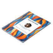 Personalized Blue and Orange Wave Patterned  ノートブック (左側)