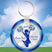 Personalized Blue and White Cheer Gifts under $5 キーホルダー