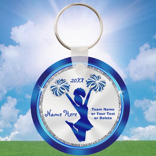 Personalized Blue and White Cheer Gifts under $5 キーホルダー