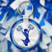 Personalized Blue and White Cheer Gifts under $5 キーホルダー