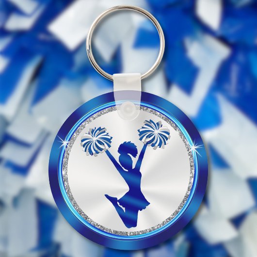 Personalized Blue and White Cheer Gifts under $5 キーホルダー