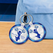 Personalized Blue and White Cheer Gifts under $5 キーホルダー