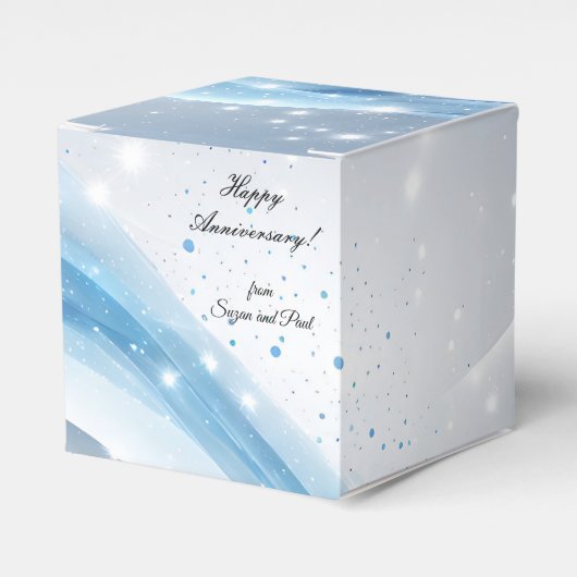 Personalized Blue Anniversary Gift Box  フェイバーボックス (正面サイド)