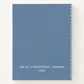 Personalized Blue Artist Photo Sketchbook ノートブック (裏面)