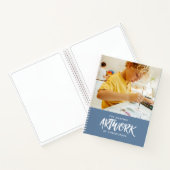 Personalized Blue Artist Photo Sketchbook ノートブック (内部)