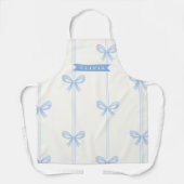 Personalized Blue Bow Coquette Name Aesthetic エプロン (正面)