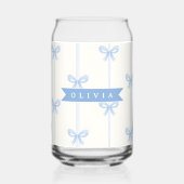 Personalized Blue Bow Coquette Name Aesthetic ガラス缶 (裏面)