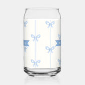 Personalized Blue Bow Coquette Name Aesthetic ガラス缶 (右)