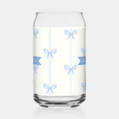 Personalized Blue Bow Coquette Name Aesthetic ガラス缶 (左)