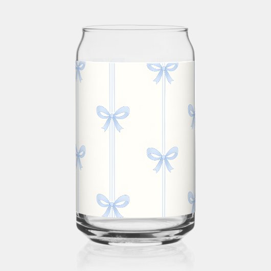 Personalized Blue Bow Coquette Name Aesthetic ガラス缶 (裏面)