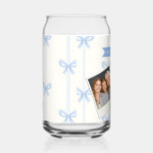 Personalized Blue Bow Coquette Name Aesthetic ガラス缶 (右)