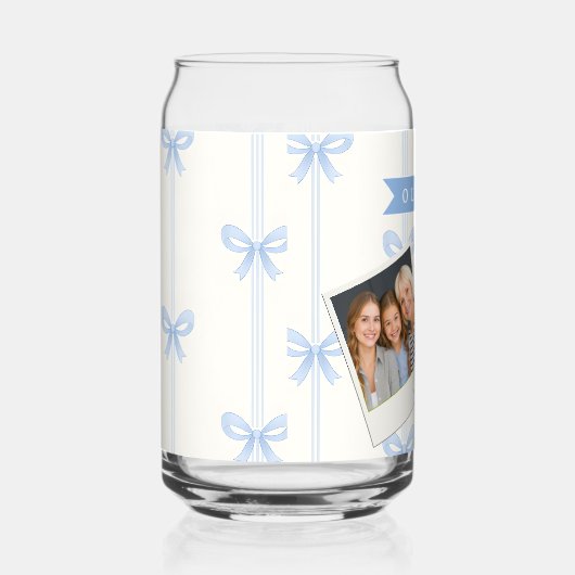 Personalized Blue Bow Coquette Name Aesthetic ガラス缶 (右)