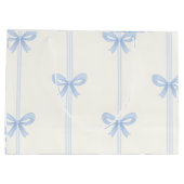 Personalized Blue Bow Coquette Name Aesthetic ラージペーパーバッグ (裏面)