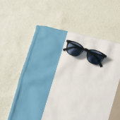 Personalized Blue Brown Stripe Monogram Coastal  ビーチタオル (インサイチュ)