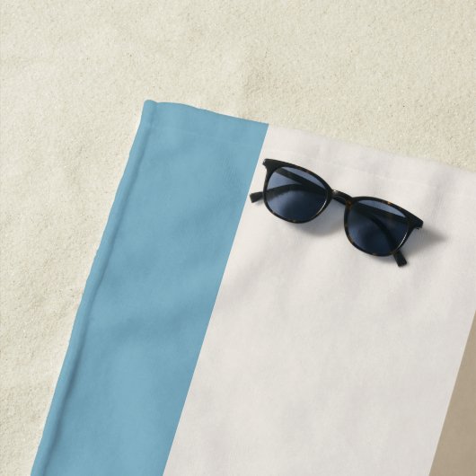 Personalized Blue Brown Stripe Monogram Coastal  ビーチタオル (インサイチュ)