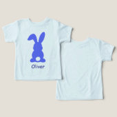 Personalized Blue Bunny - Custom Name Cute Rabbit  (デザイン正面&裏面)