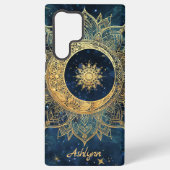 Personalized Blue Celestial Gold Sun Moon Mandala  Samsung Galaxyケース (裏面)
