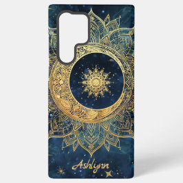 Personalized Blue Celestial Gold Sun Moon Mandala  Samsung Galaxy S22 Ultraケース