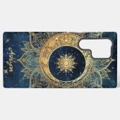 Personalized Blue Celestial Gold Sun Moon Mandala  Samsung Galaxyケース (裏面横)