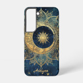 Personalized Blue Celestial Gold Sun Moon Mandala  Samsung Galaxyケース (裏面)