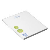 Personalized Blue Chinoiserie Tree Notepad  ノートパッド (アングル)
