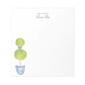 Personalized Blue Chinoiserie Tree Notepad  ノートパッド