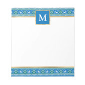 Personalized Blue Christmas Fair Isle ノートパッド (正面)